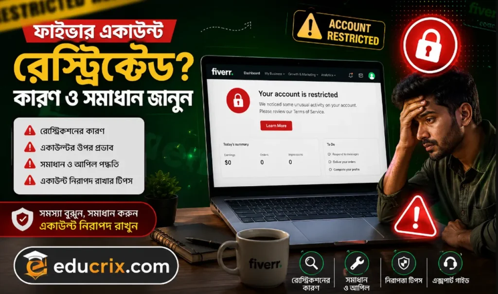ফাইভার একাউন্ট রেস্ট্রিক্টেড হওয়ার কারণ ও বাঁচার উপায়