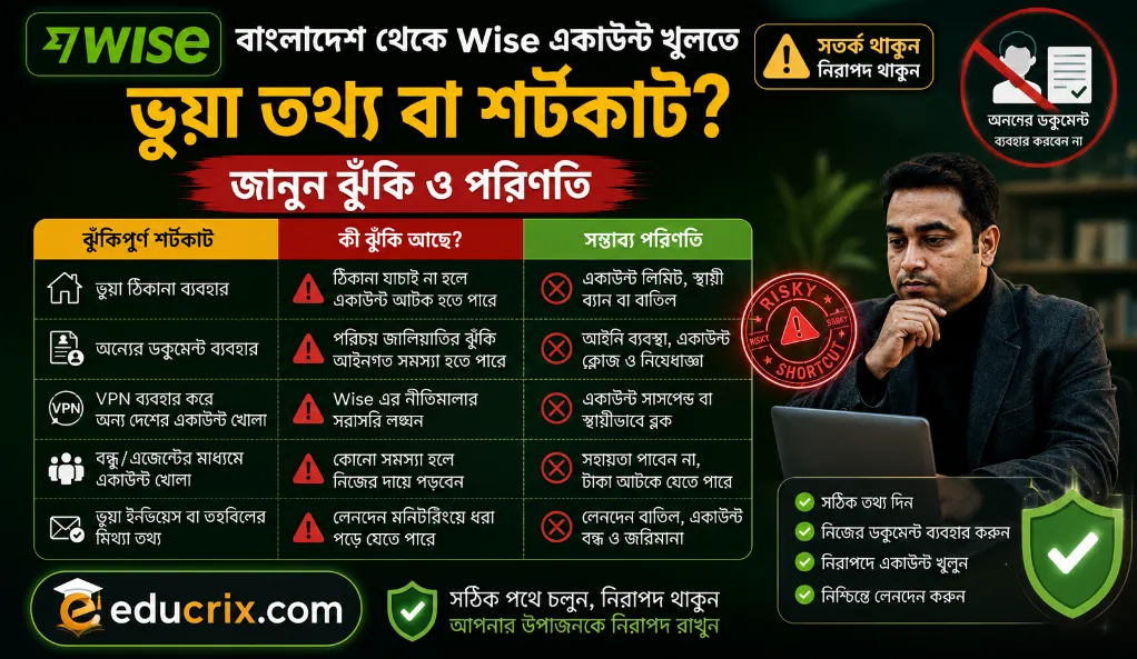 ভুয়া ঠিকানা ও অন্যের ডকুমেন্টের ঝুঁকি বোঝানো