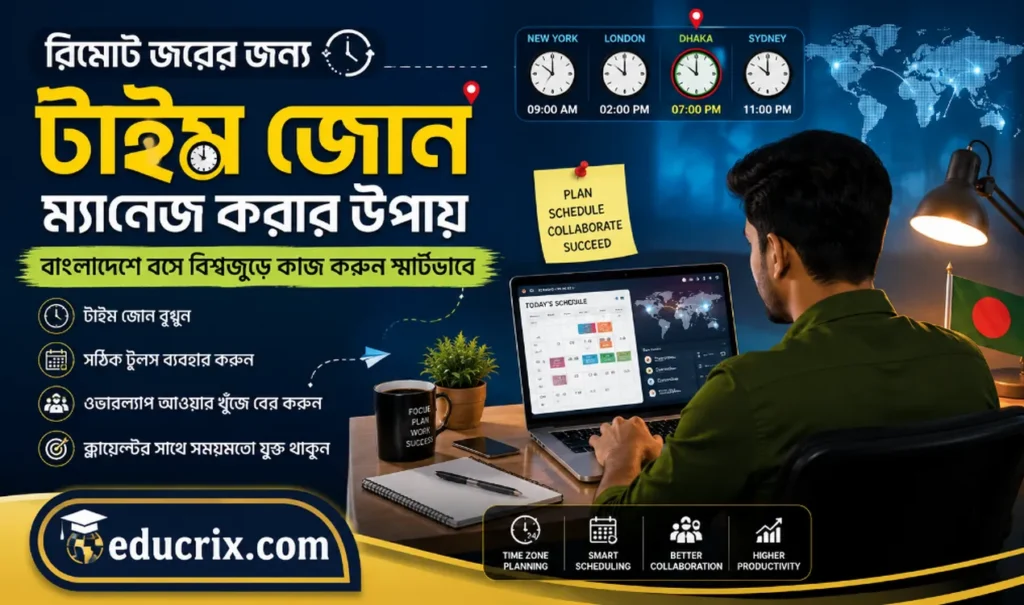 রিমোট জবের জন্য বাংলাদেশে বসে টাইম জোন ম্যানেজ করার উপায়