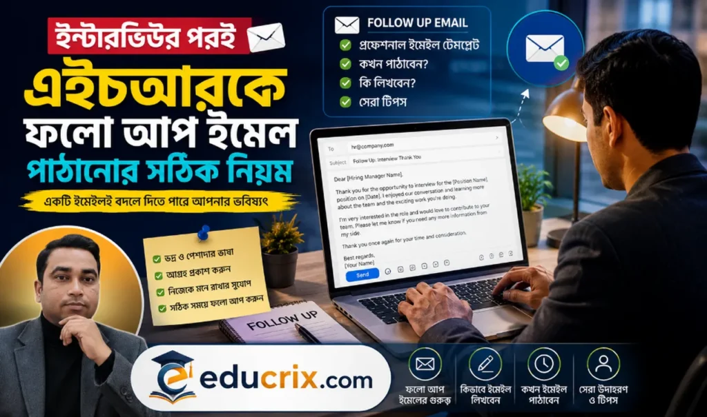 ইন্টারভিউ শেষে এইচআর কে ফলো আপ ইমেল পাঠানোর সঠিক নিয়ম ও টেমপ্লেট
